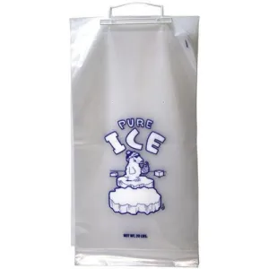 20 lb. Plastic Ice Bags on Wicket - "PURE ICE" Polar Bear