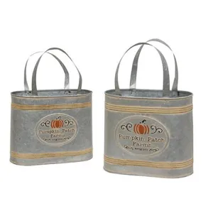 2/Set, Pumpkin Patch Farms Galvanized Totes