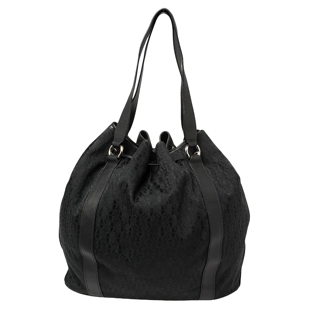 AIGNER Black Signature Canvas And Leather Tote