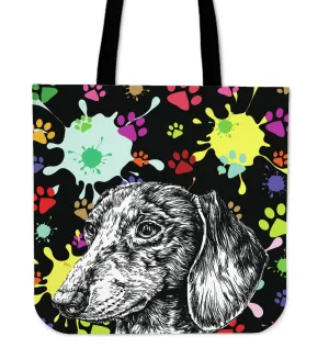 Stylish Dachshund-Print Linen Tote Bag