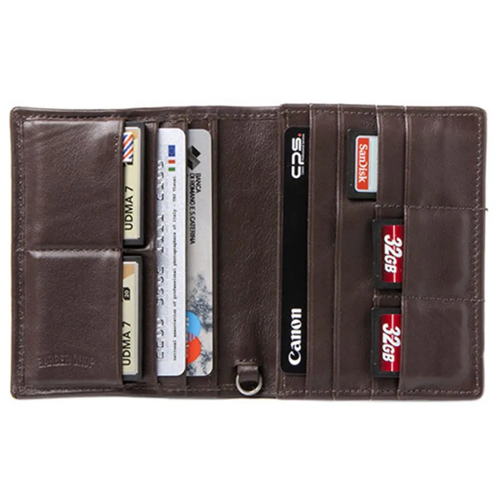 Barber Shop "Pixie" Leather Memory & Credit Card Organiser (Dark Brown)