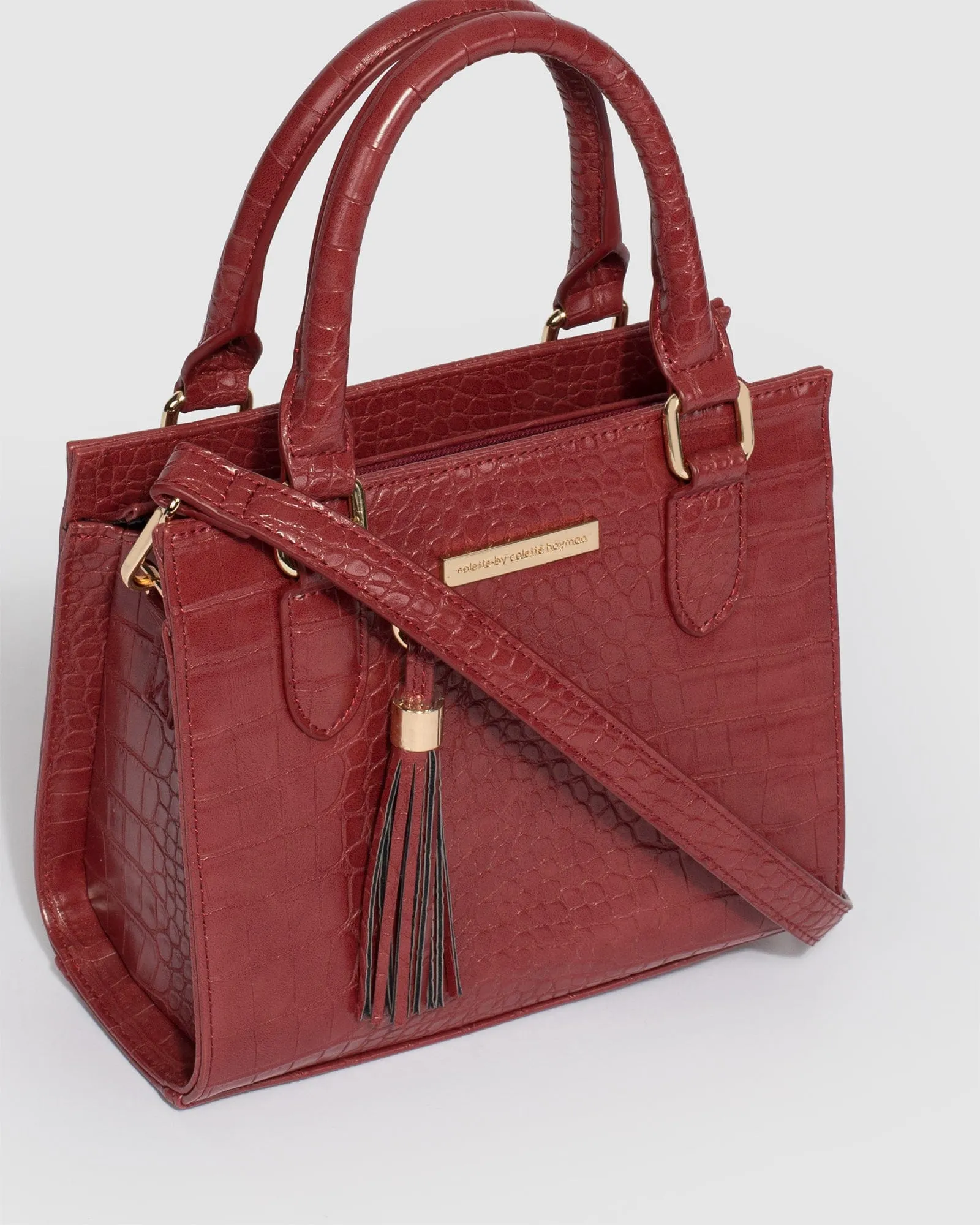 Berry Sia Mini Tassel Tote Bag