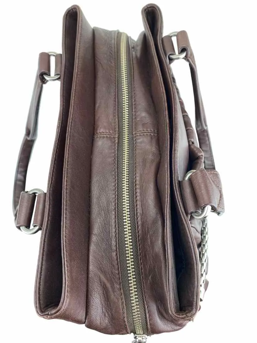 Botkier Women's Rex Pleated Leather Satchel Brown One Size