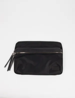 Buddy Luster Round Zip Clutch - Black