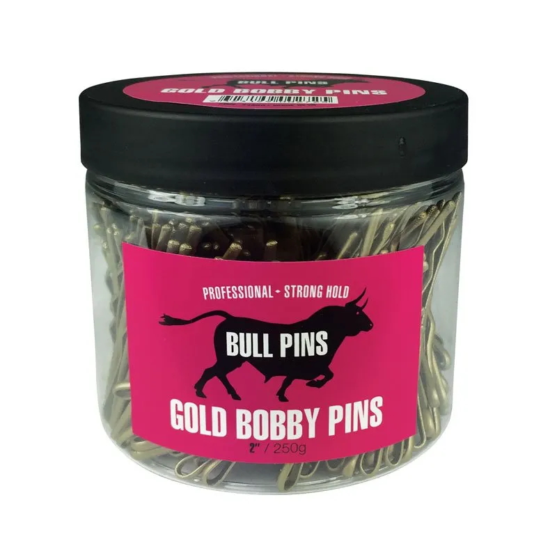 Bull Bobby Pins - Heavy Duty Super Strong Gold 250g Tub