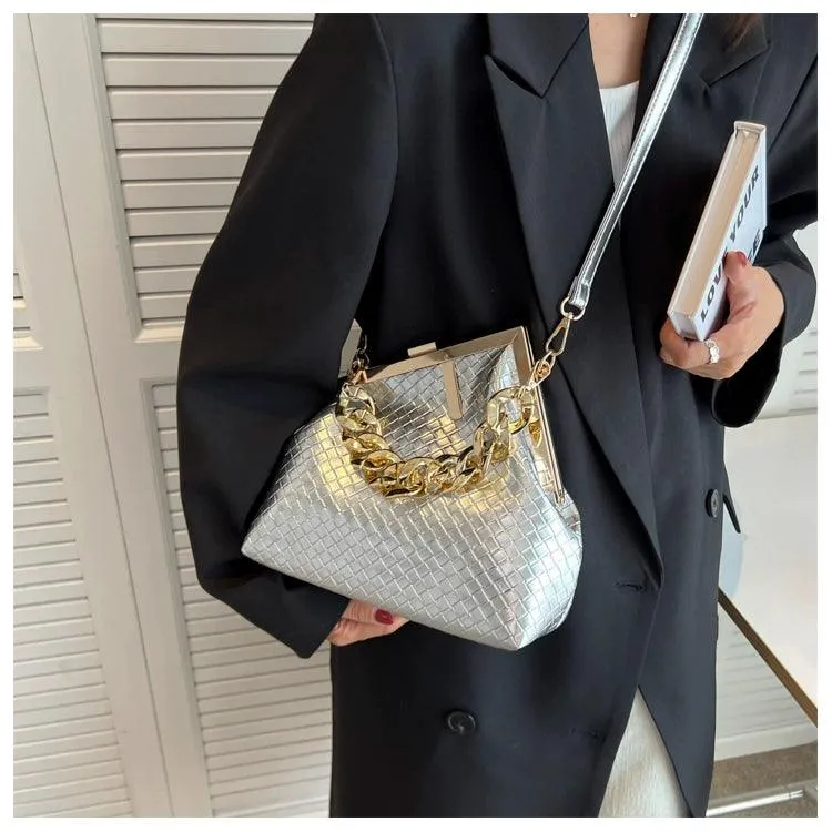 Carauana UNIU SILVER GOLD Knitted Crossbody Bag | Fashion Satchel | NEW 2024 Collection