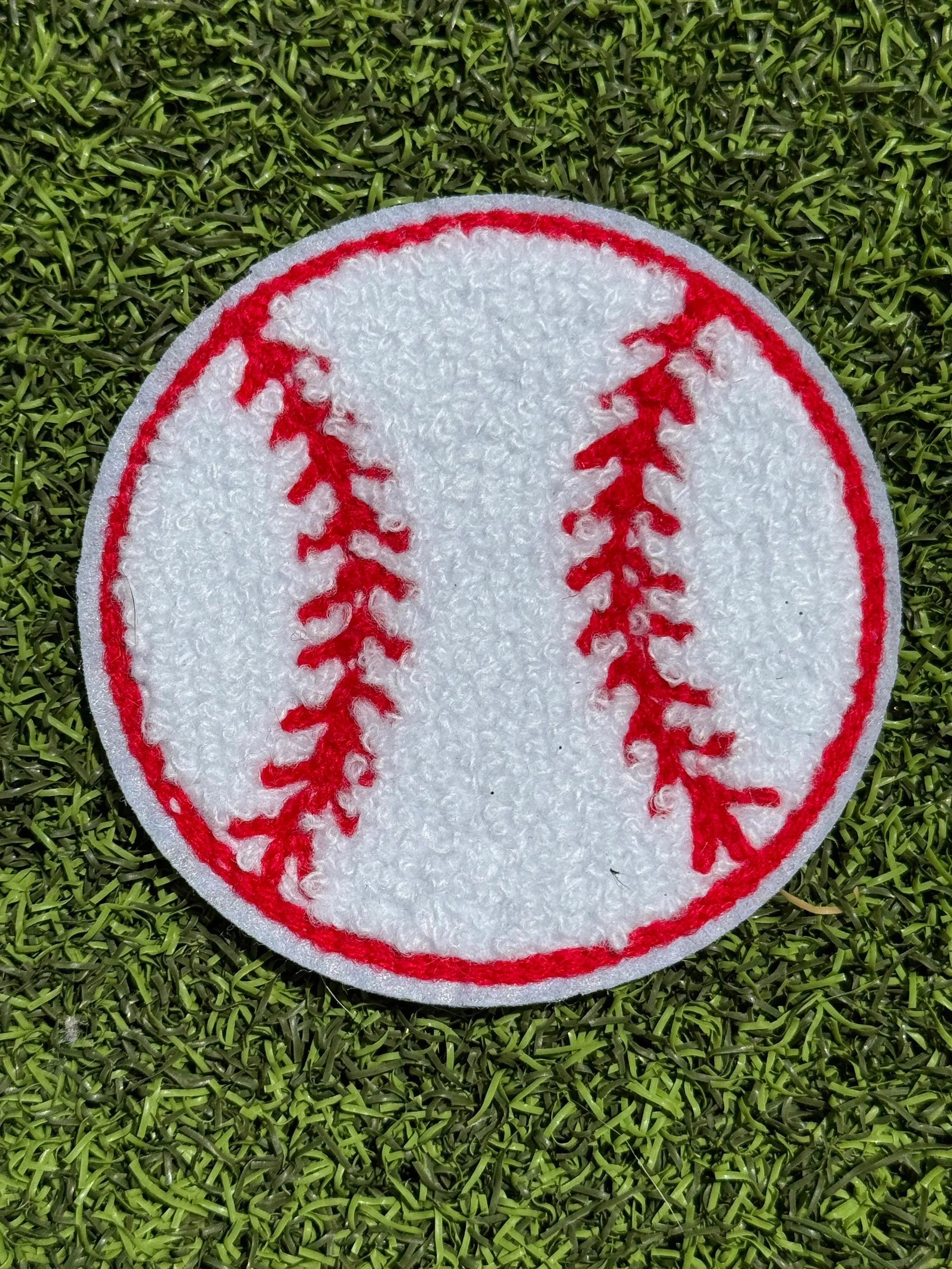 Chenille Baseball Iron On Patch