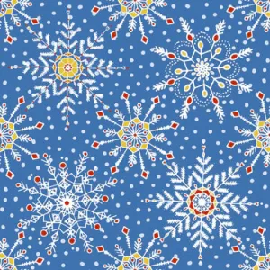 CLEARANCE - Splash Fabric - Laminated Cotton 1 Yard - Snowflake