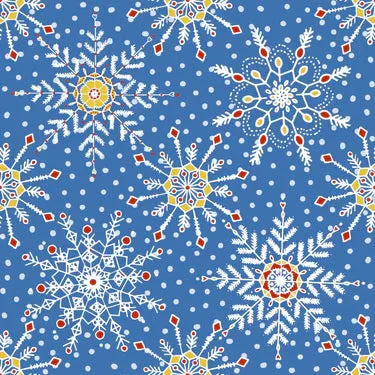 CLEARANCE - Splash Fabric - Laminated Cotton 1 Yard - Snowflake