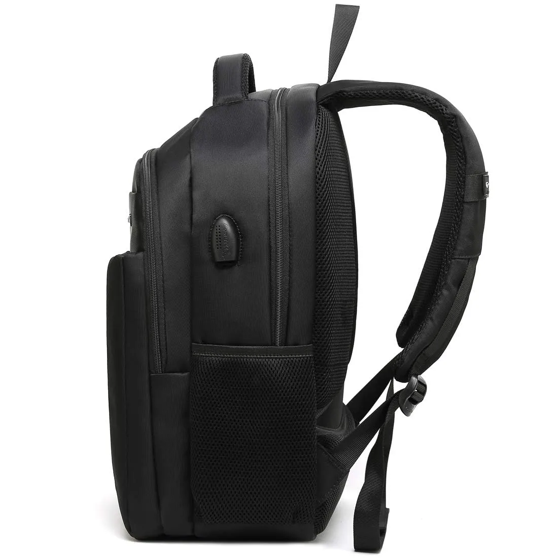 CoolBELL Unisex Water Resistant Nylon 15.6 inch Laptop Backpack with USB Charging (Black)