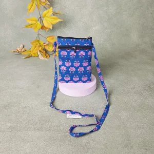 Daily Sling Blue with Pink Floral Prints Design