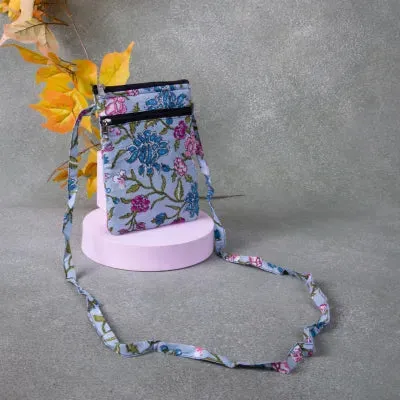 Daily Sling Blue with Pink Flower Design.