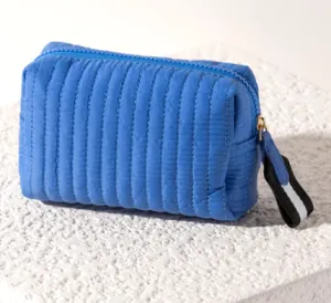 Ezra Small Boxy Cosmetic Pouch - Blue