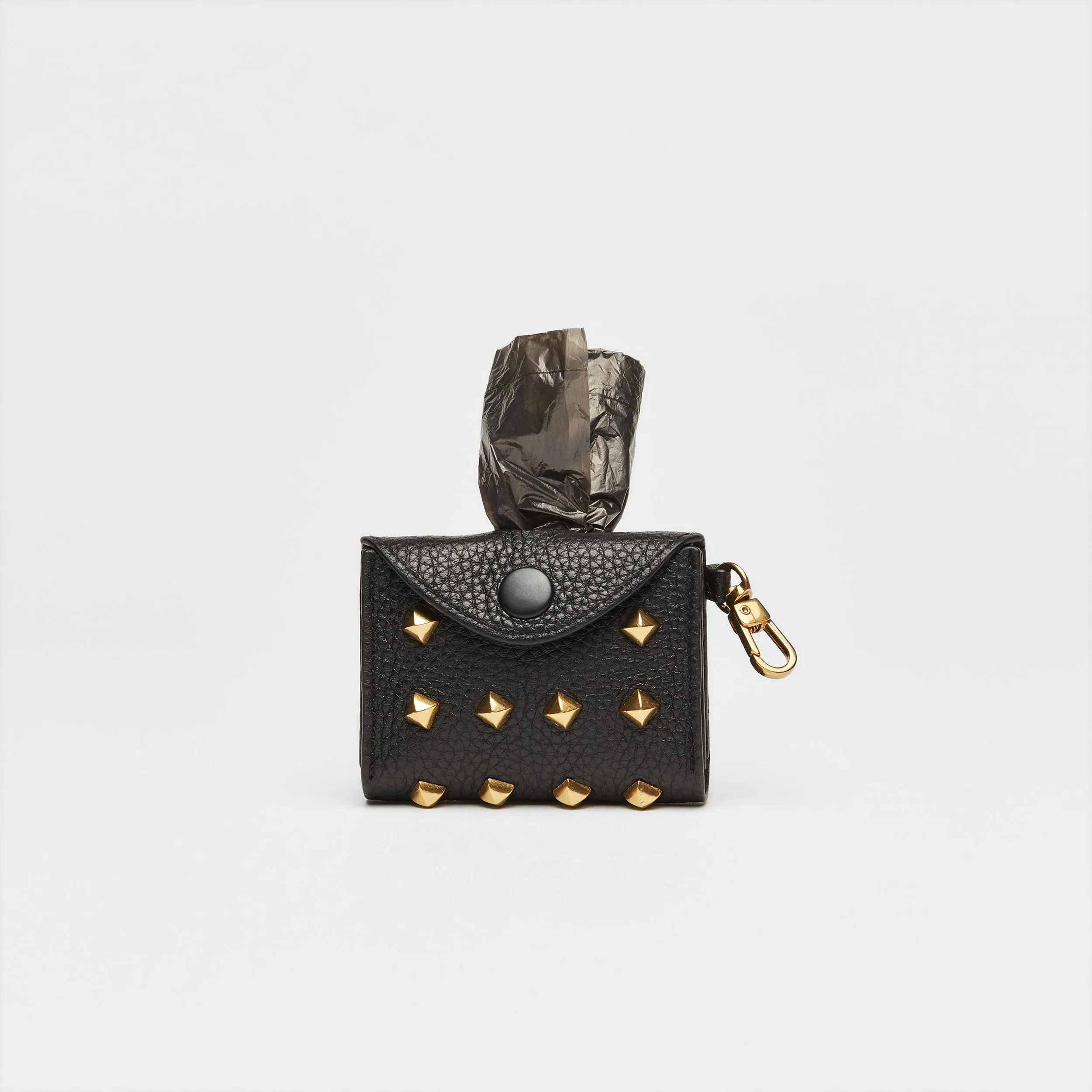 Golden Rivet Leather Pocket (Black)