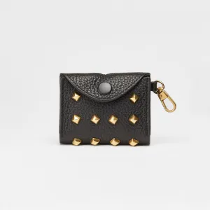 Golden Rivet Leather Pocket (Black)