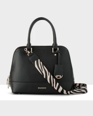 Grace Medium Dome Satchel Bag   Zebra Strap