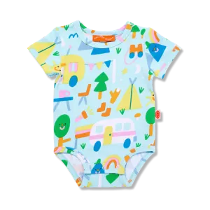 HALCYON NIGHTS HAPPY CAMPERS SHORT SLEEVE BODYSUIT