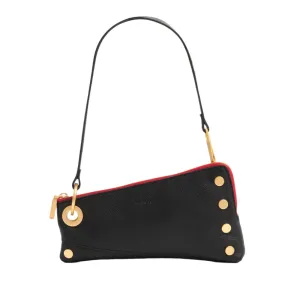 Hammitt Nash Pochette - Black/Brushed Gold Red Zip