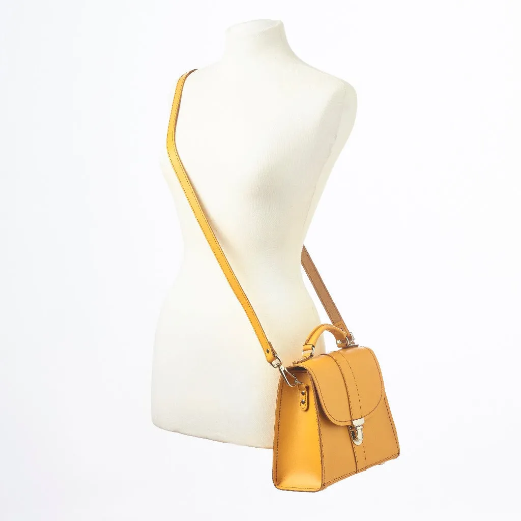 Handmade Leather Cross Body Bag - Yellow Ochre - Made In The UK