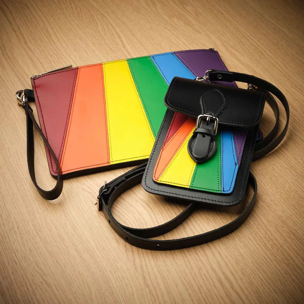 Handmade Leather Mobile Phone Pouch Plus - Pride - Made in England