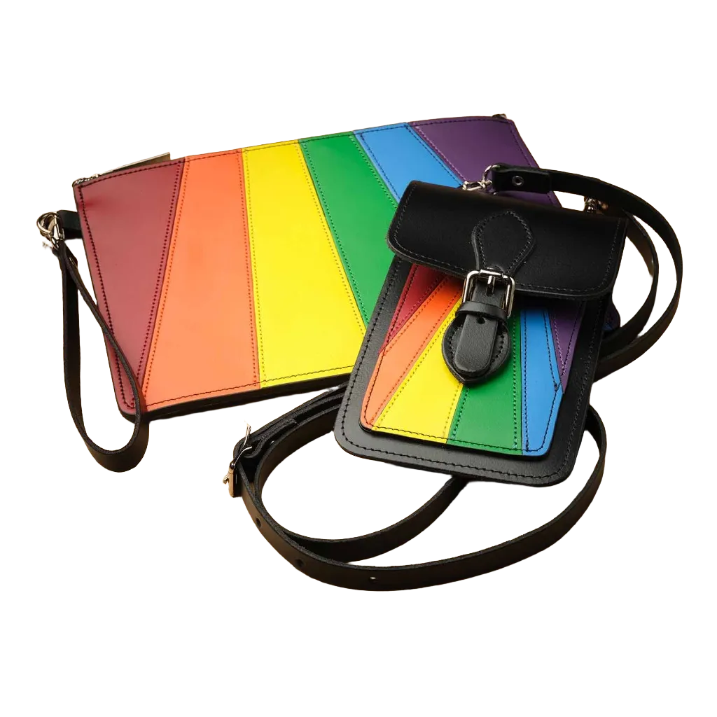 Handmade Leather Mobile Phone Pouch Plus - Pride - Made in England