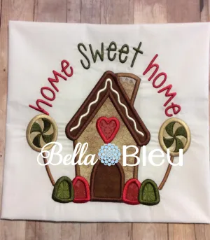 Home Sweet Home Christmas Machine Applique Embroidery design