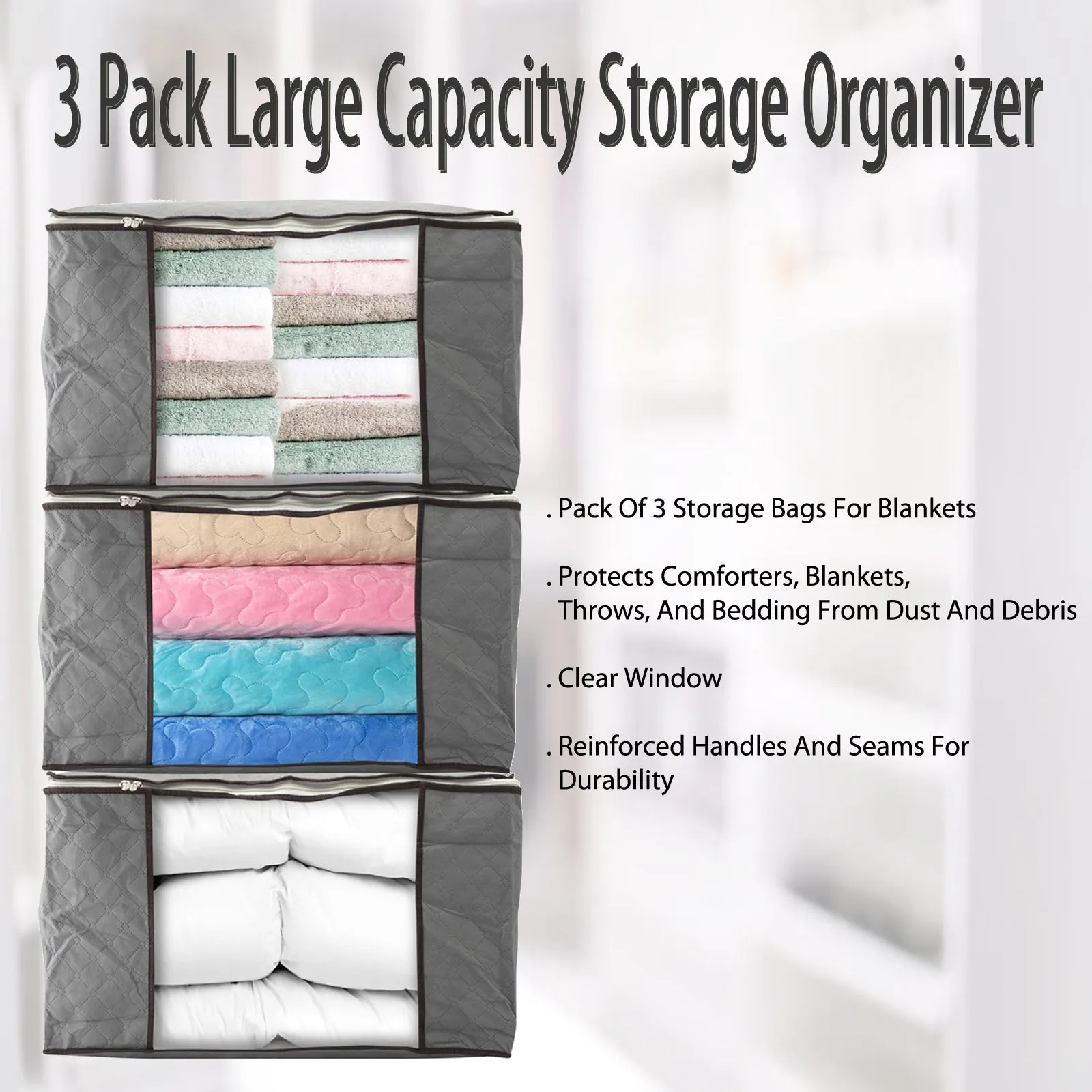 Large Capacity Storage Organizer - 3 Pack