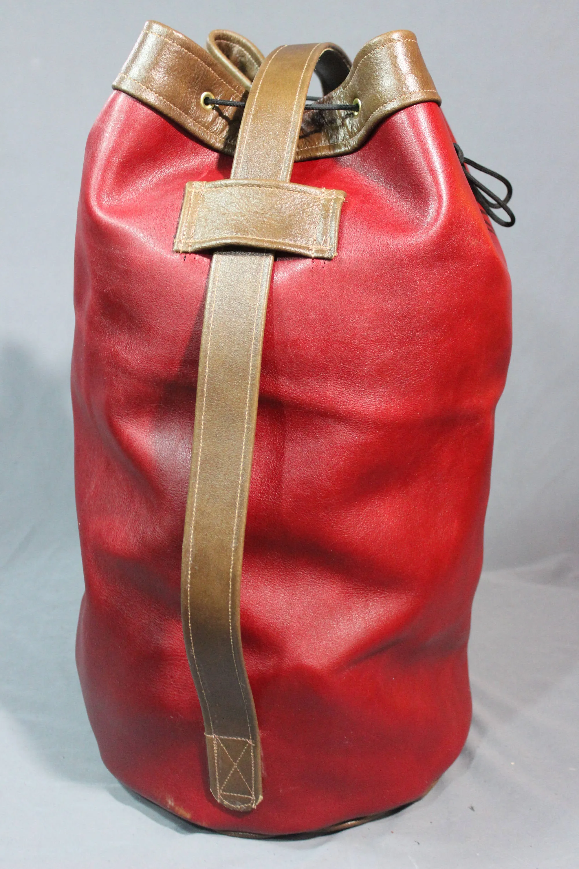 Leather Canister Duffel Bag