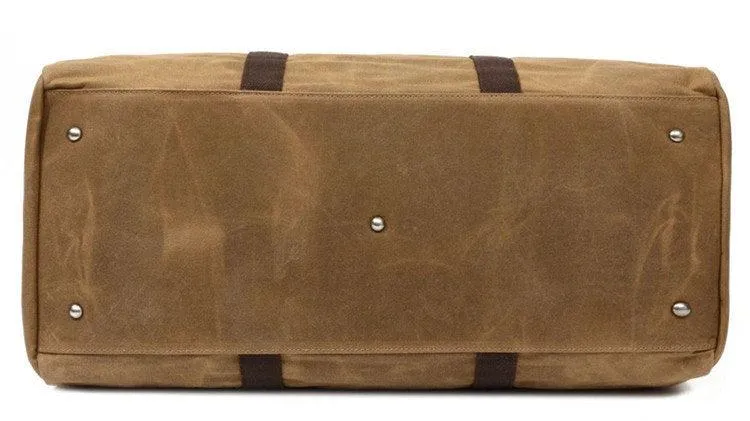 Mens Waxed Canvas Travel Duffle Bag Carry-on Size