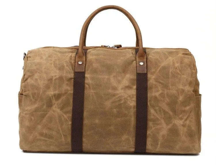 Mens Waxed Canvas Travel Duffle Bag Carry-on Size