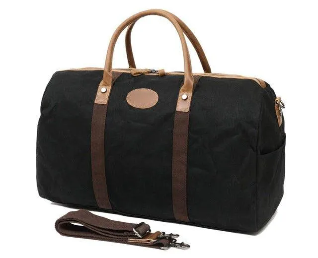 Mens Waxed Canvas Travel Duffle Bag Carry-on Size