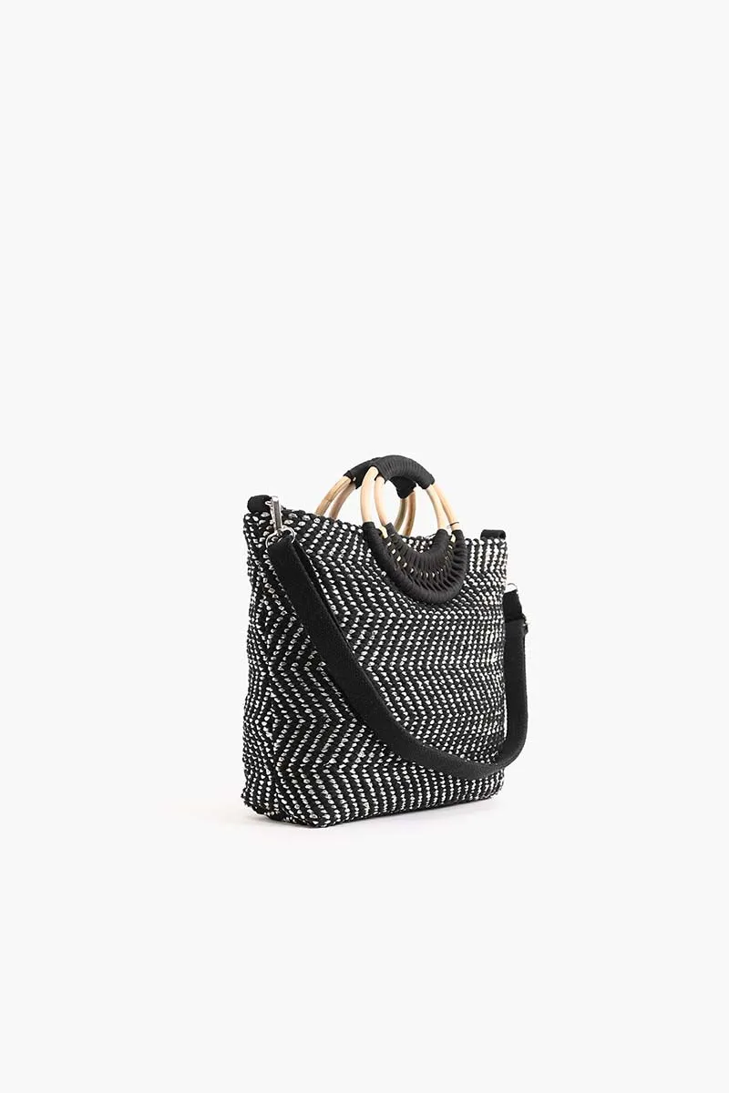 Mini Tote with Removable Crossbody Strap Black