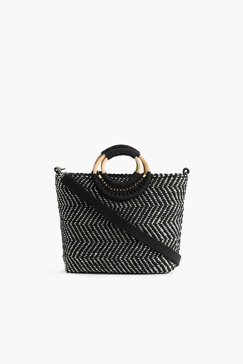 Mini Tote with Removable Crossbody Strap Black