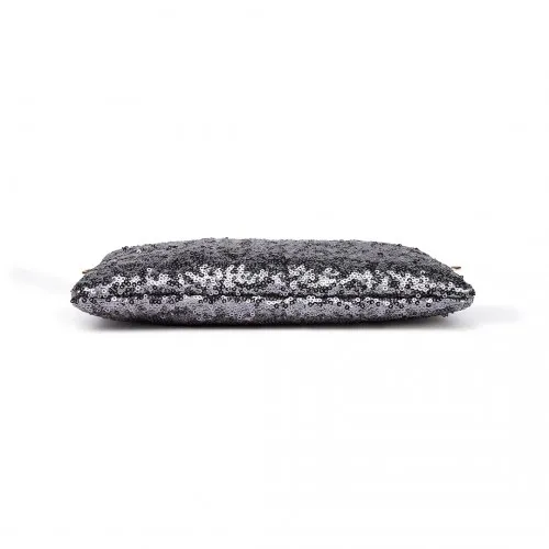 Miss Lulu Sequins Clutch Evening Bag - Grey | Elegant & Stylish Party Accessory