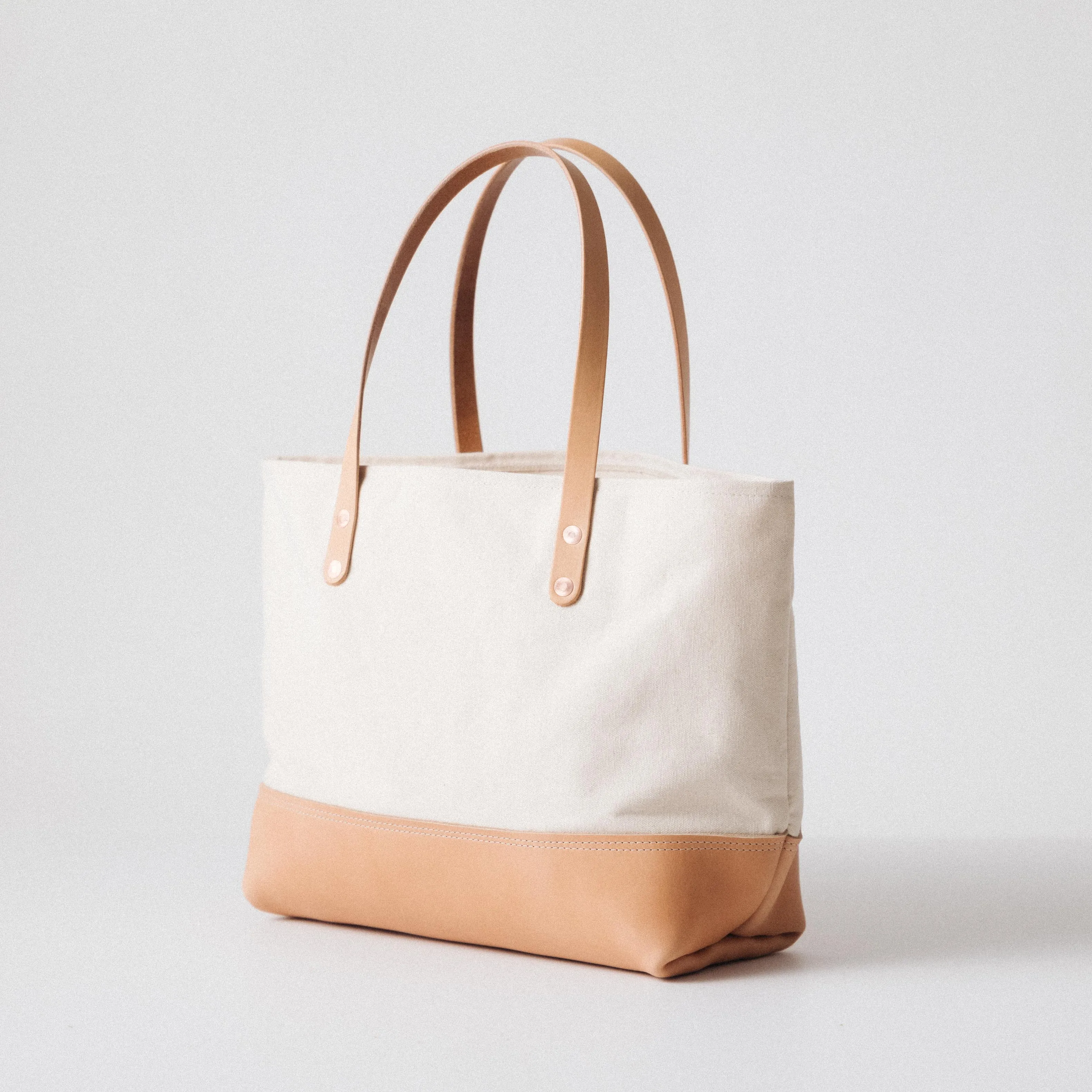 Natural Canvas East West Panel Tote