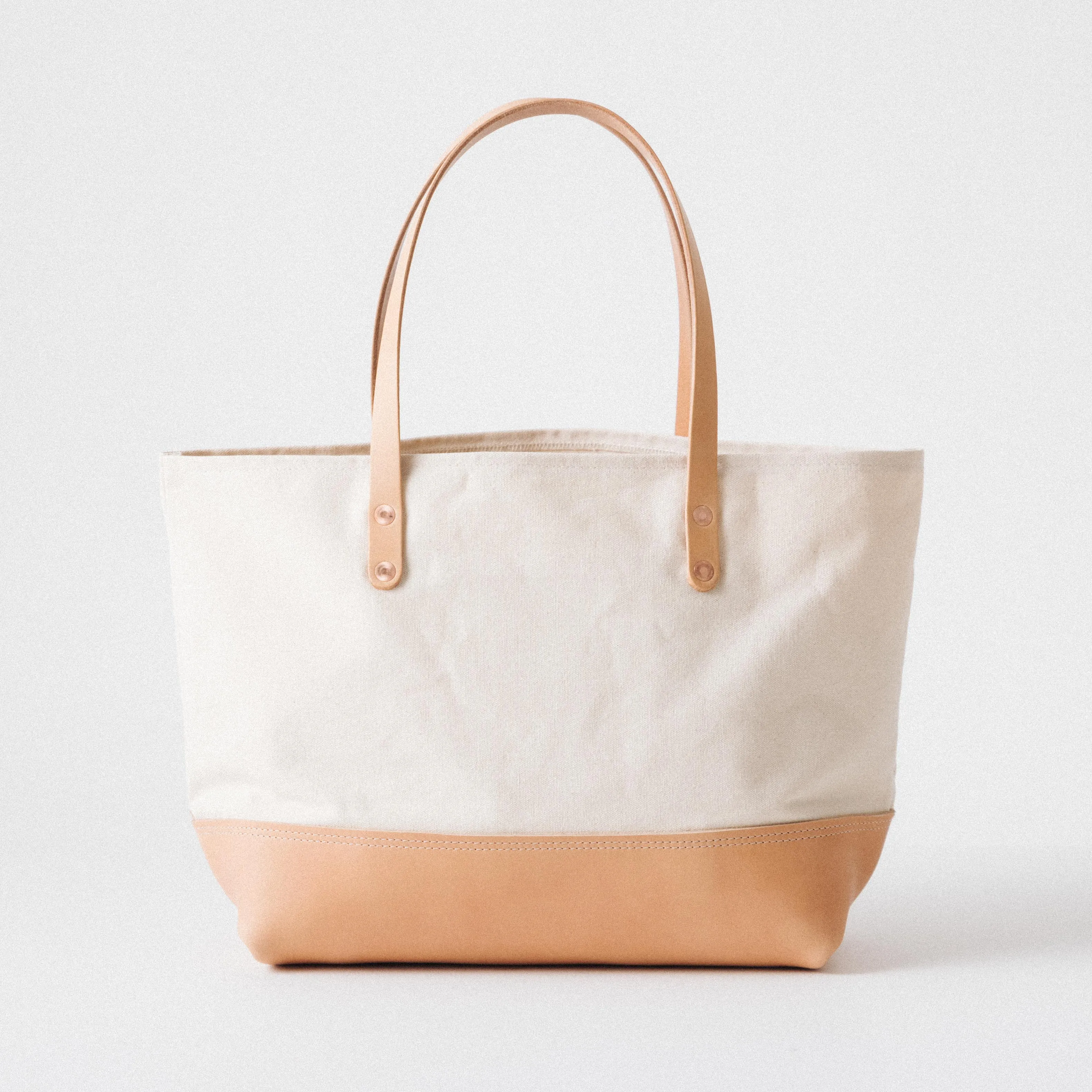 Natural Canvas East West Panel Tote