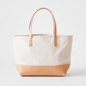 Natural Canvas East West Panel Tote