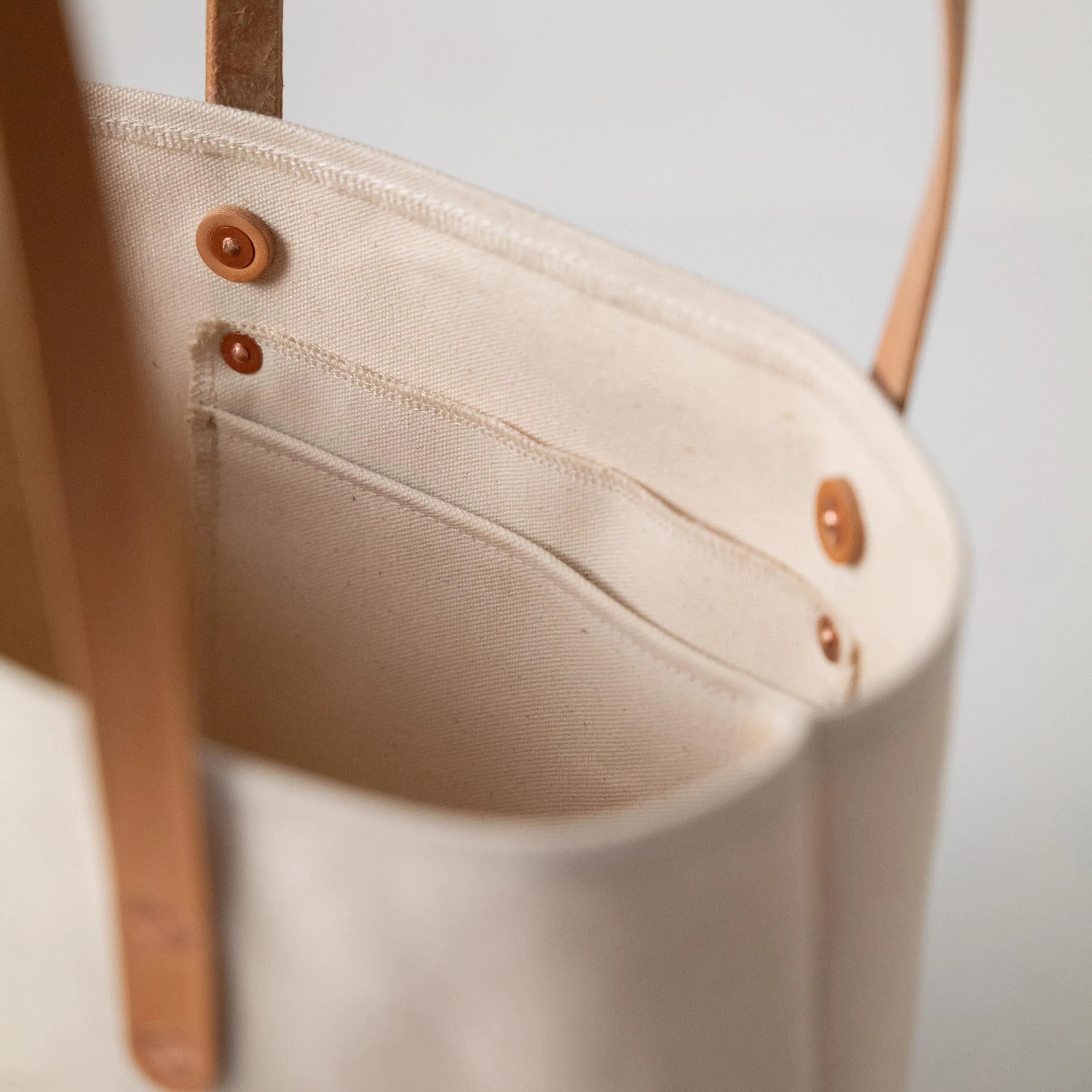 Natural Canvas East West Panel Tote