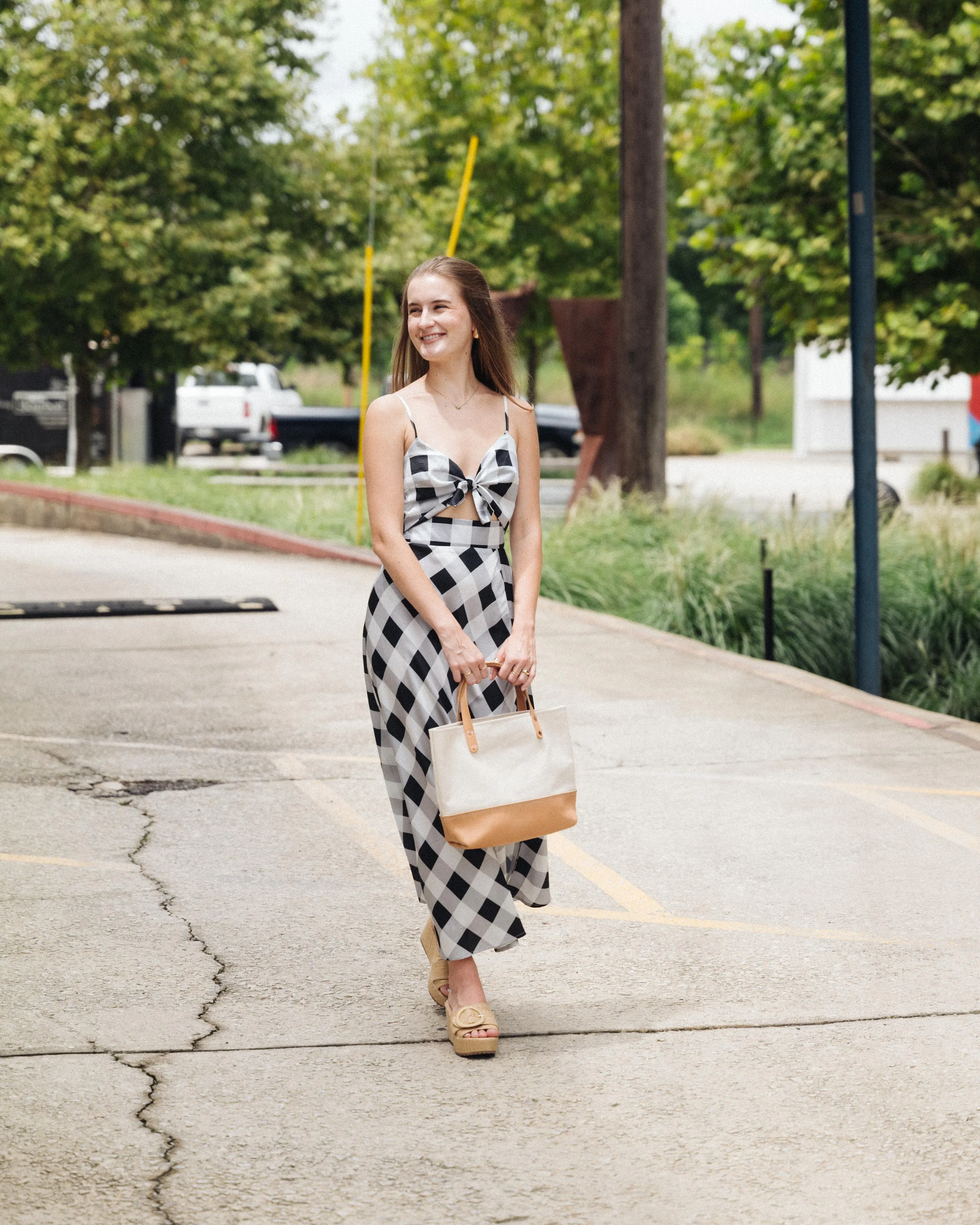 Natural Canvas Panel Tote