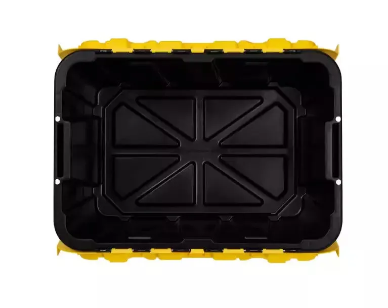 NJA-HDX 12 Gal.Heavy Duty Tough Storage W/ Handles Flip Top Tote Blk / Yellow Lid