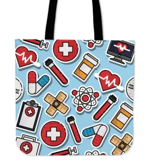 Nurse Blue Sticker Cotton Tote Bag