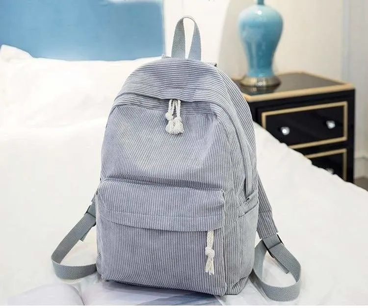 Preppy Style Soft Fabric Backpack Female