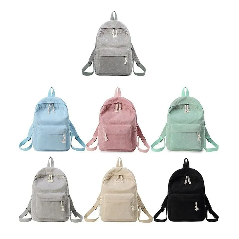 Preppy Style Soft Fabric Backpack Female