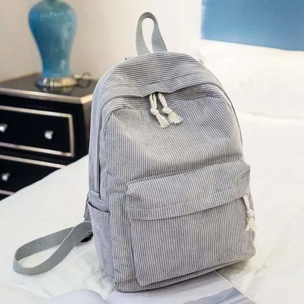 Preppy Style Soft Fabric Backpack Female