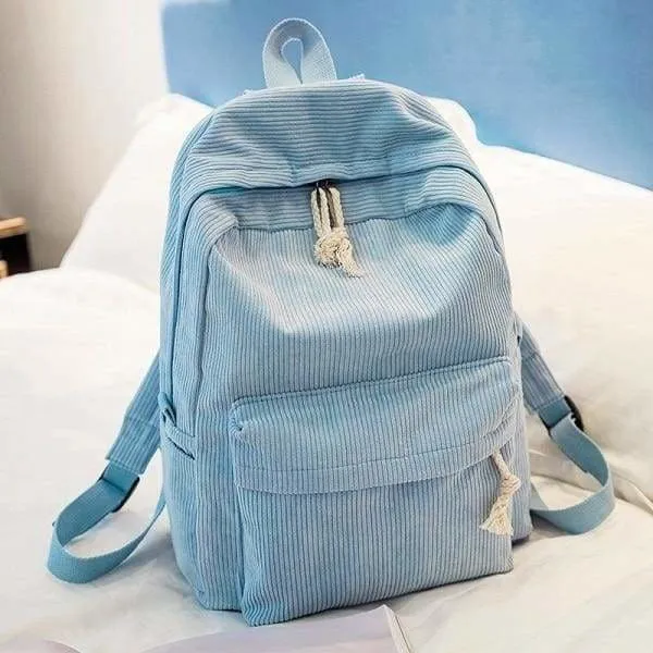 Preppy Style Soft Fabric Backpack Female