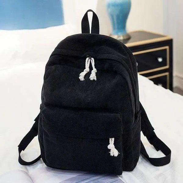 Preppy Style Soft Fabric Backpack Female