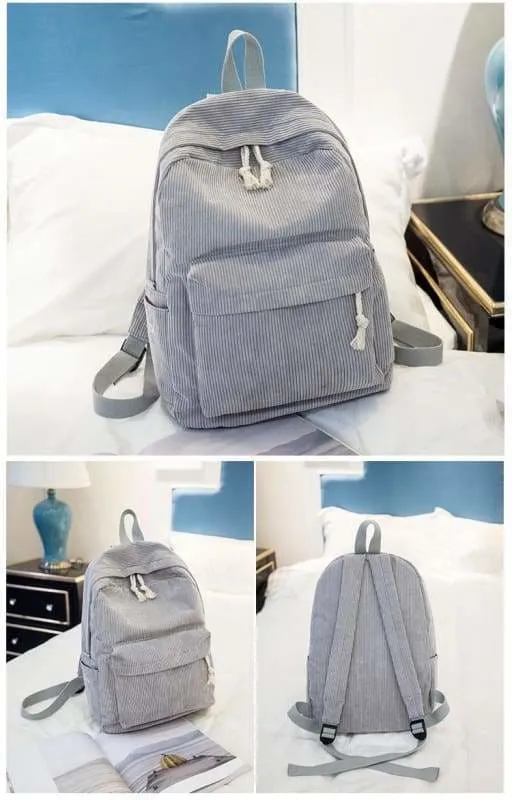 Preppy Style Soft Fabric Backpack Female