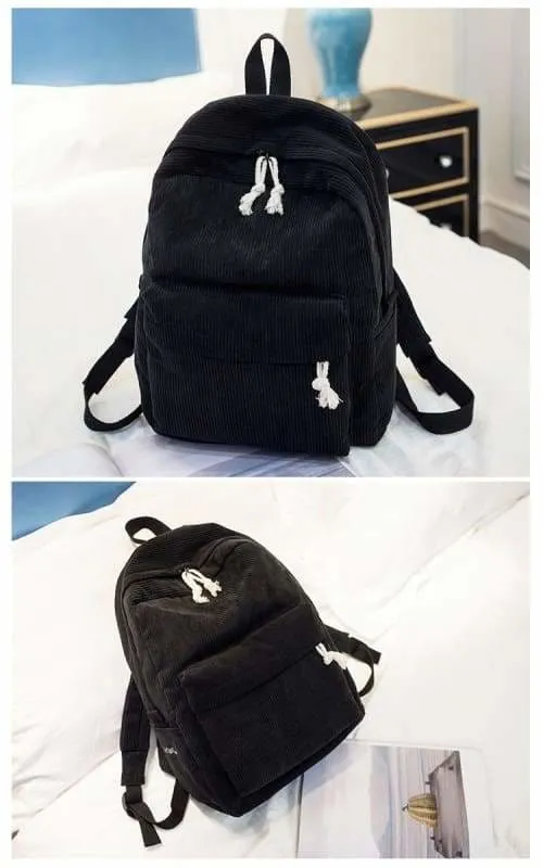 Preppy Style Soft Fabric Backpack Female