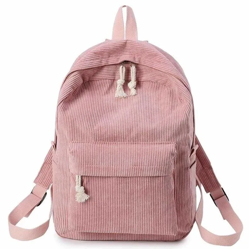 Preppy Style Soft Fabric Backpack Female