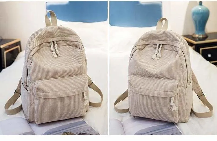 Preppy Style Soft Fabric Backpack Female